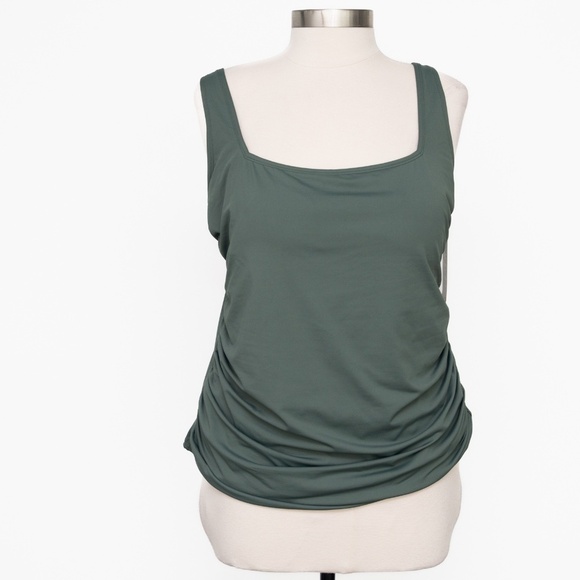 Anne Cole Swim. Square Neck Tankini Top. - Picture 2 of 9